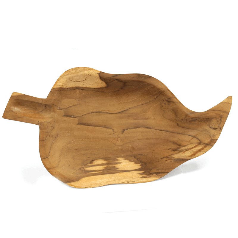 Teak Leaf Shaped Bowl - Approx. 32cm