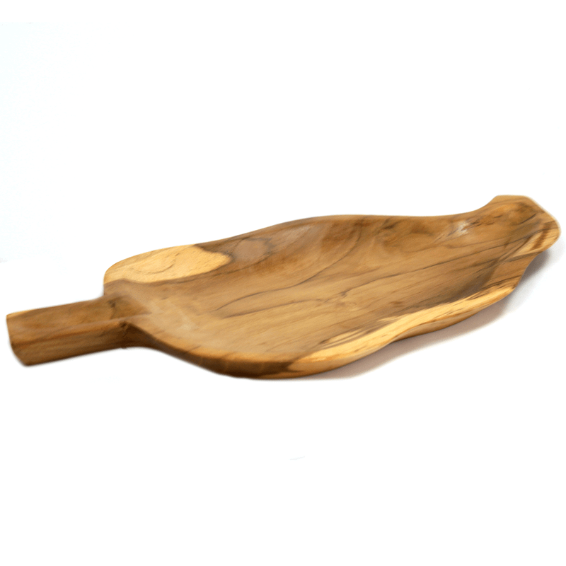 Teak Leaf Shaped Bowl - Approx. 32cm
