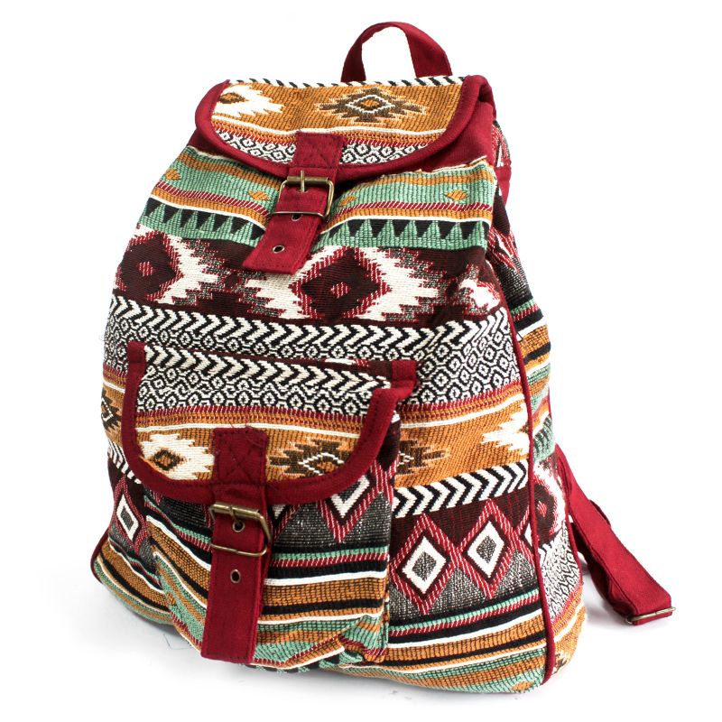 Jacquard Bag - Burgundy Red
