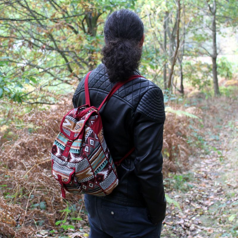 Jacquard Bag - Burgundy Red