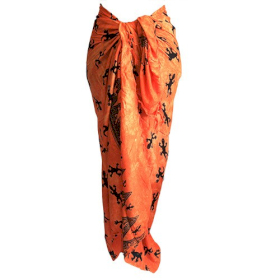 5x Bali Gecko Sarongs - Orange