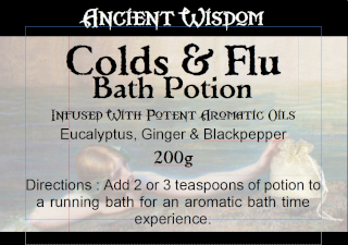 4x Bag Labels for Colds & Flu  (4 sheets of 18)