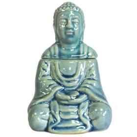 Sitting Buddha Oil Burner - Blue