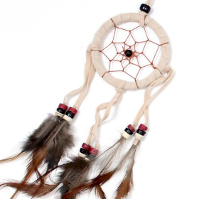 6x Bali Dreamcatchers - Small Round - Cream/Coffee/Choc