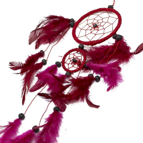 6x Bali Dreamcatchers - Medium Round - Black/White/Red