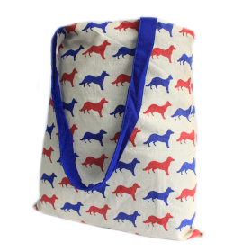 6x Lrg Tote Bag Reversible - Fox - Blue