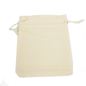 25x Quality Velvet Pouch - Ivory 10x12cm