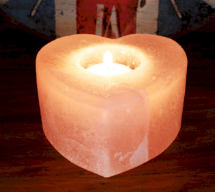 Salt Candle Holder - Med Heart