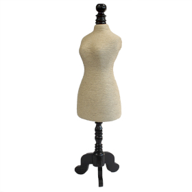 Natural Jewellery Display - Mannequin on Wooden Stand - Cream