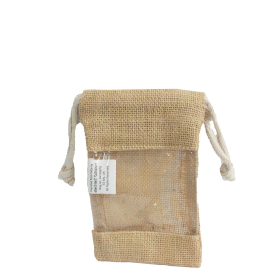 6x Small - Jute Window Bag 16x10cm