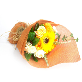 Standing Soap Flower Bouquet - Orange