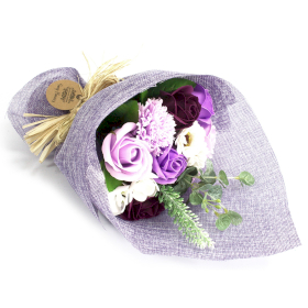 Standing Soap Flower Bouquet - Purple