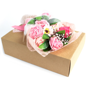 6x Pink Boxed Hand Soap Flower Bouquet - Special