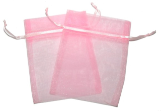 30x Small Organza Bags - Pink
