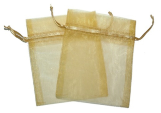 30x Small Organza Bags - Gold