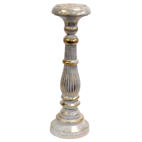 Large Candle Stand - White Gold