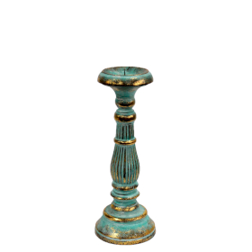 Small Candle Stand - Turquois Gold