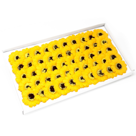 50x Craft Soap Flowers - Sml Sunflower - Yellow