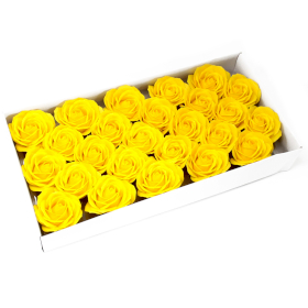 25x Craft Soap Flowers - Lrg Rose - Yellow
