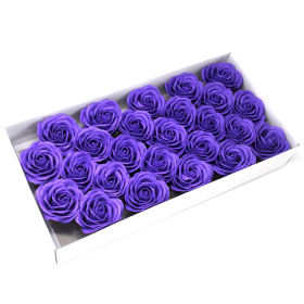 25x Craft Soap Flowers - Lrg Rose - Violet