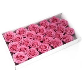 25x Craft Soap Flowers - Lrg Rose - Rose