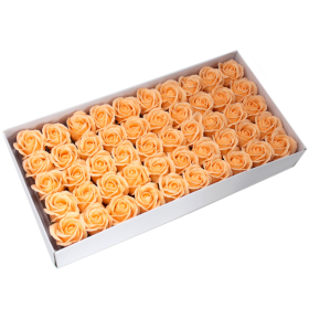 50x Craft Soap Flowers - Med Rose - Peach
