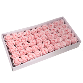 50x Craft Soap Flowers - Med Rose - Pink