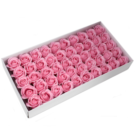 50x Craft Soap Flowers - Med Rose - Blush