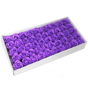 50x Craft Soap Flowers - Med Rose - Lavender
