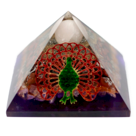 Lrg Organite Pyramid 80mm - Peacock