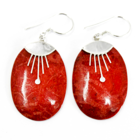 925 Silver Earrings - Oval Décor