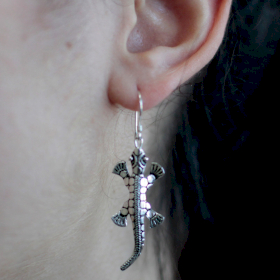 Silver Earrings - Lizards