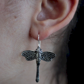 Silver Earrings - Dragonflies