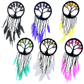 6x Tree of Life Dreamcatcher - 16cm (assorted)