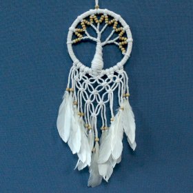 3x Tree of Life Dreamcatcher - Pure & Natural 16cm