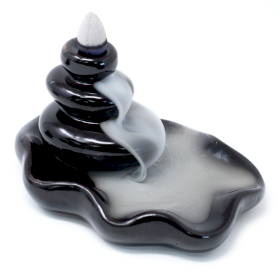 3x Back Flow Incense Burner - Large Pebbles into Pool