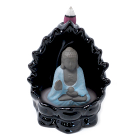 3x Back Flow Incense Burner - Buddha & Lights