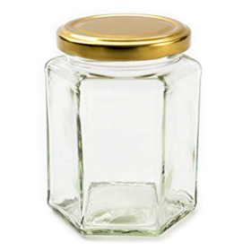 28x Glass Jar - Six Sides & Lid