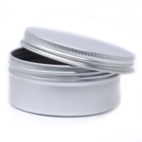 50x Aluminium Tin Box Round with Screw Top - 75x35mm (100ml)