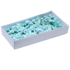 36x Craft Soap Flowers - Hyacinth Bean - Baby Blue