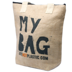 4x Eco Jute Bag - My Bag- (4 assorted designs)
