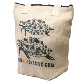 4x Eco Jute Bag - Two Turtles - (4 assorted designs)