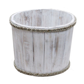 2x Small Nautical Display Tub - Whitewash 21x29cm