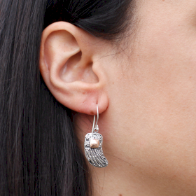 Silver & Gold Earring - Angel Wings
