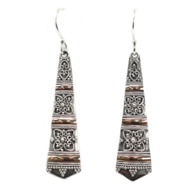 Silver & Gold Earring - Tribal Drops