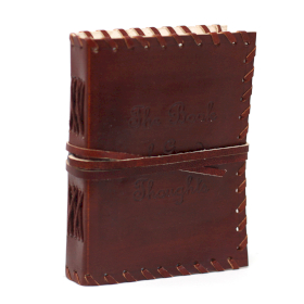 Leather Book of Thoughts with Wrap Notebook (6x4