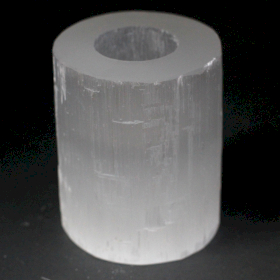 Selenite Cylinder Candle Holder - 10 cm