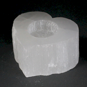 Selenite Heart Candle Holder