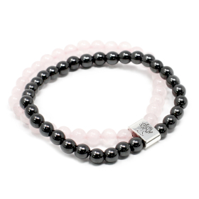 3x Magnetic Gemstone Bracelet - Rose Quartz