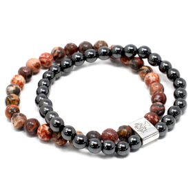 3x Magnetic Gemstone Bracelet - Leopard Skin